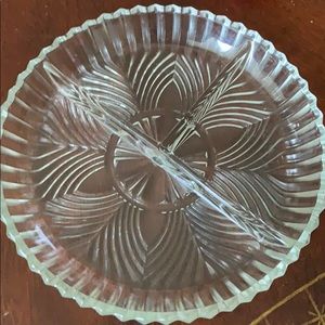 Antique glass tray with dividers (1940’s)